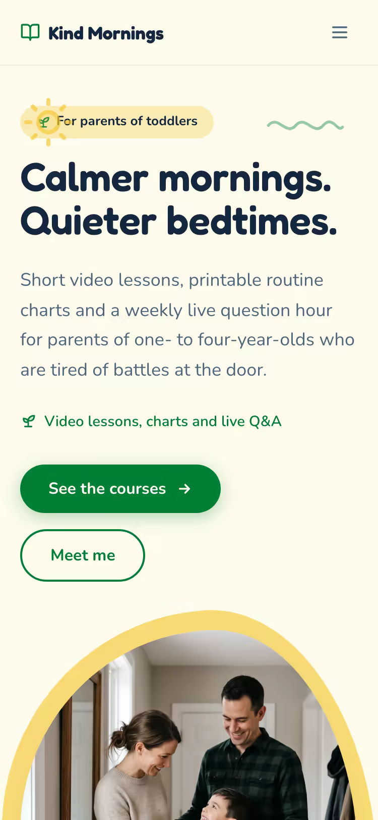 Phone preview of a creator site in the Sprout look